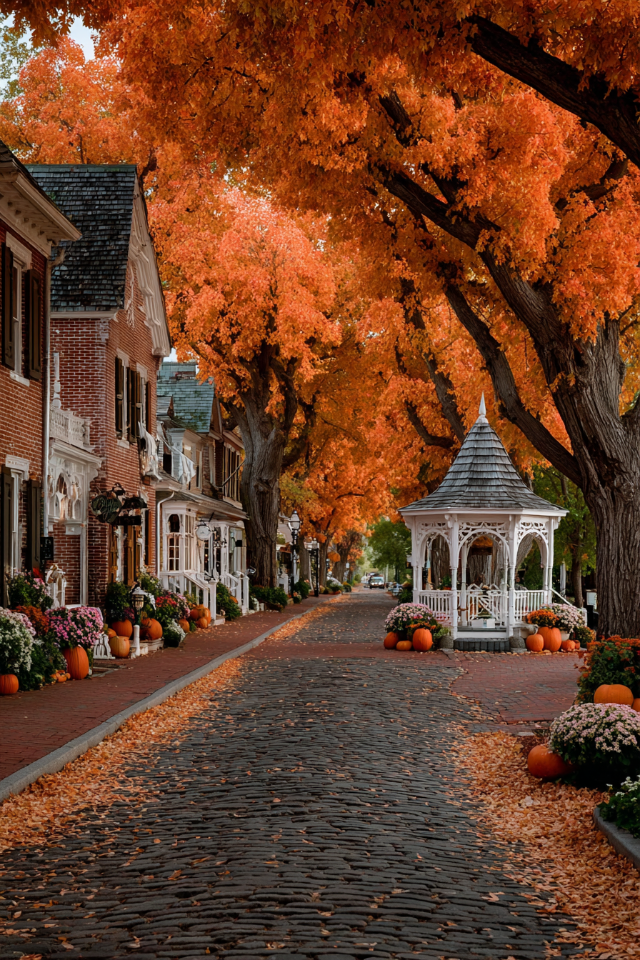 Book cover concept — main street autumn
