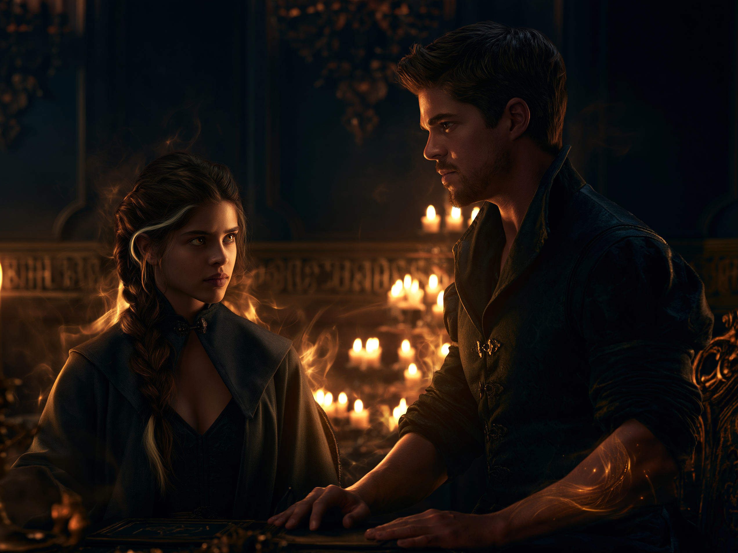 Lirien Marenne and Brennan Stormhold at the moment of the forbidden bond